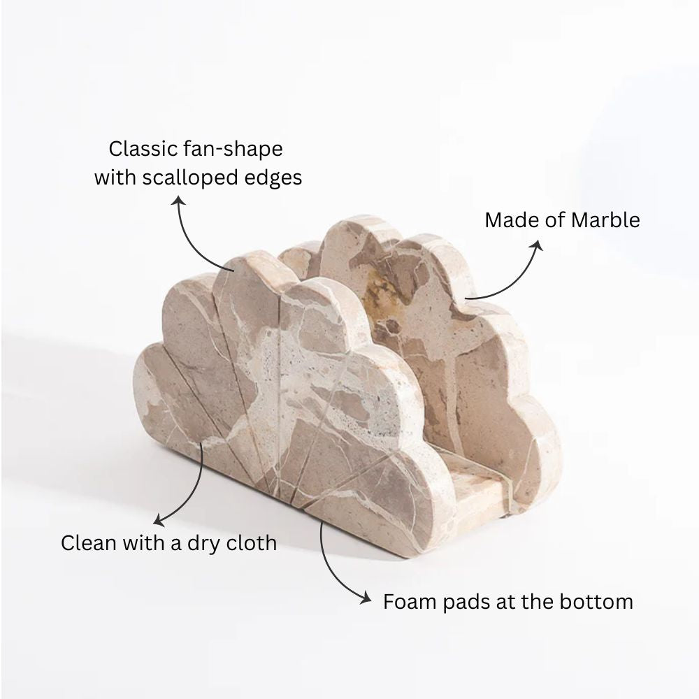 Calliope Marble Napkin Holder - Sandstone
