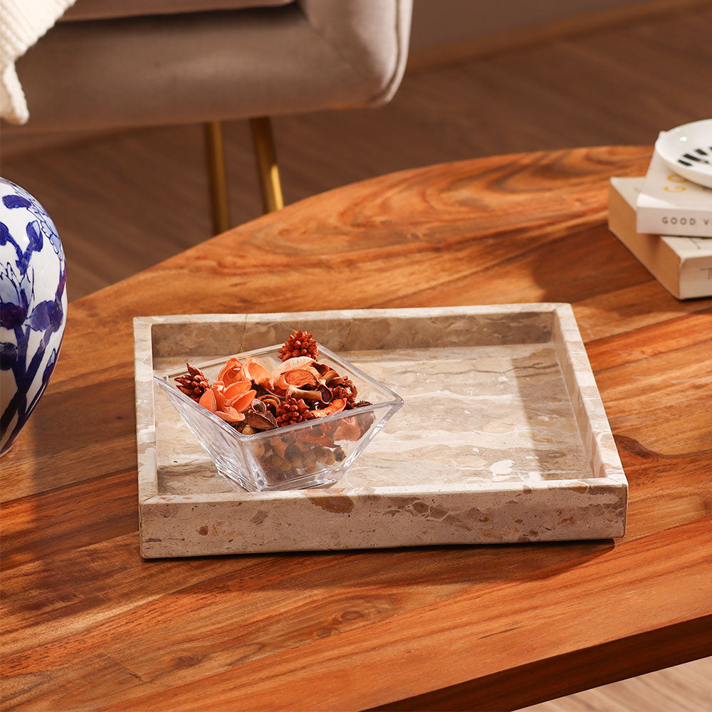 Calliope Marble Tray Medium - Sandstone