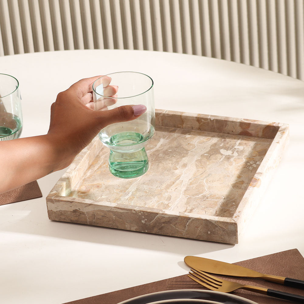 Calliope Marble Tray Medium - Sandstone