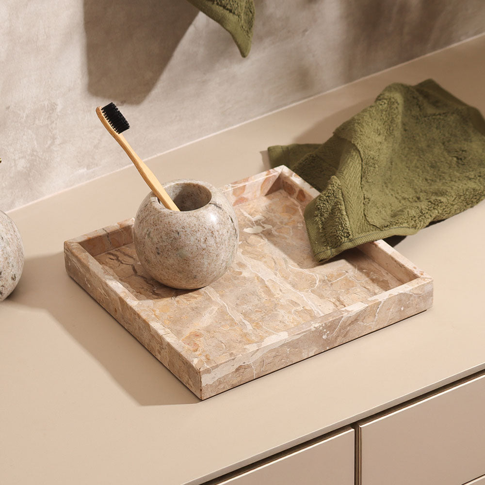 Calliope Marble Tray Medium - Sandstone