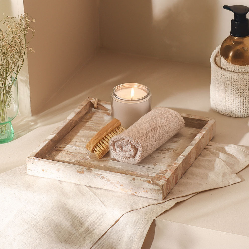Calliope Marble Tray Medium - Sandstone