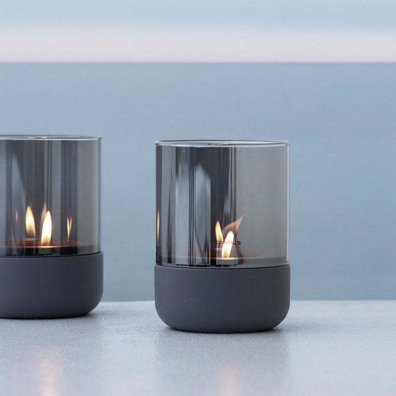 Calma Tealight Hurricane - Steel Grey