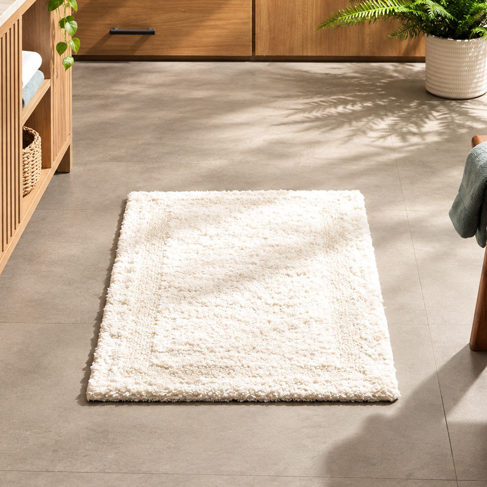 Camille Reversible Handloom Bathmat - Ivory