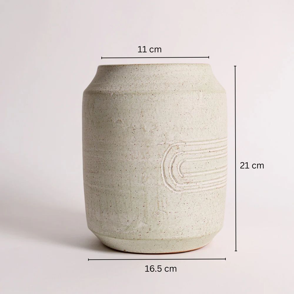 Cana Terracotta Vase Medium - Speckled Sage