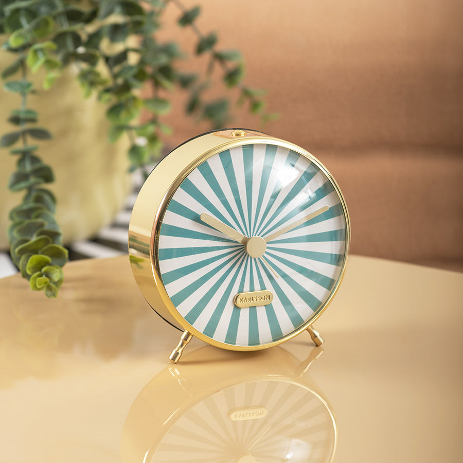 Candy Swirl Alarm Clock - Blue & White