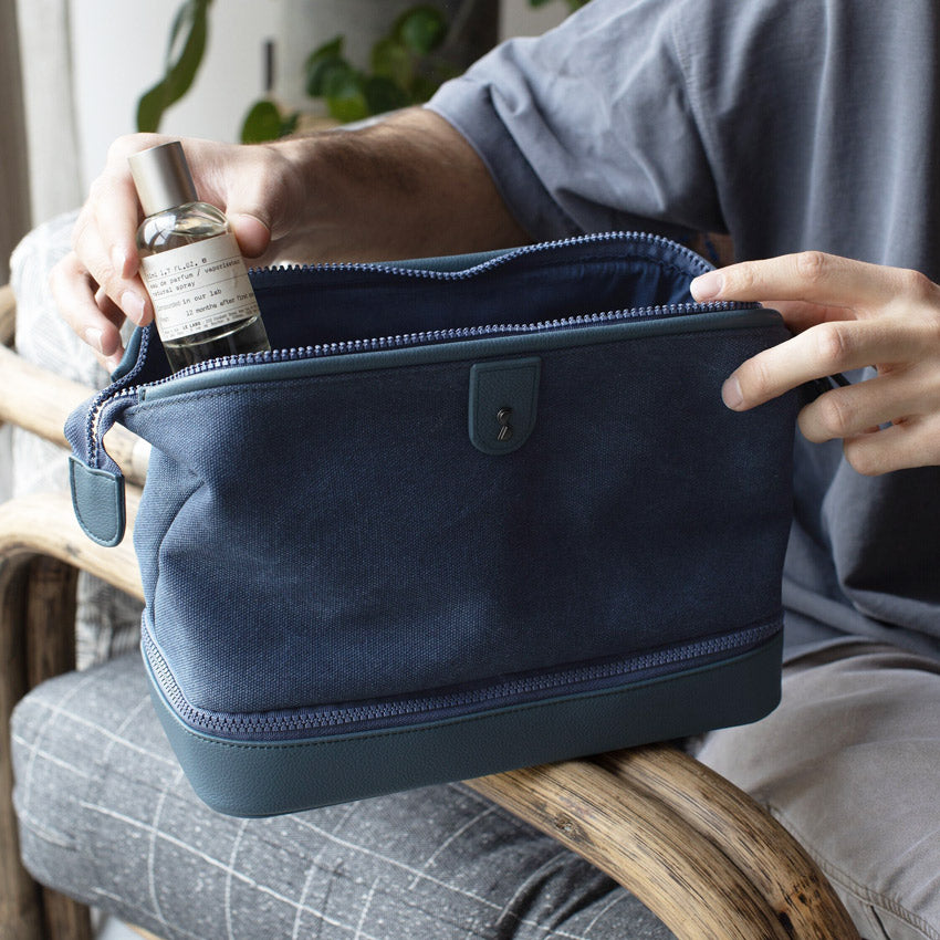 Canvas Washbag Large - Blue