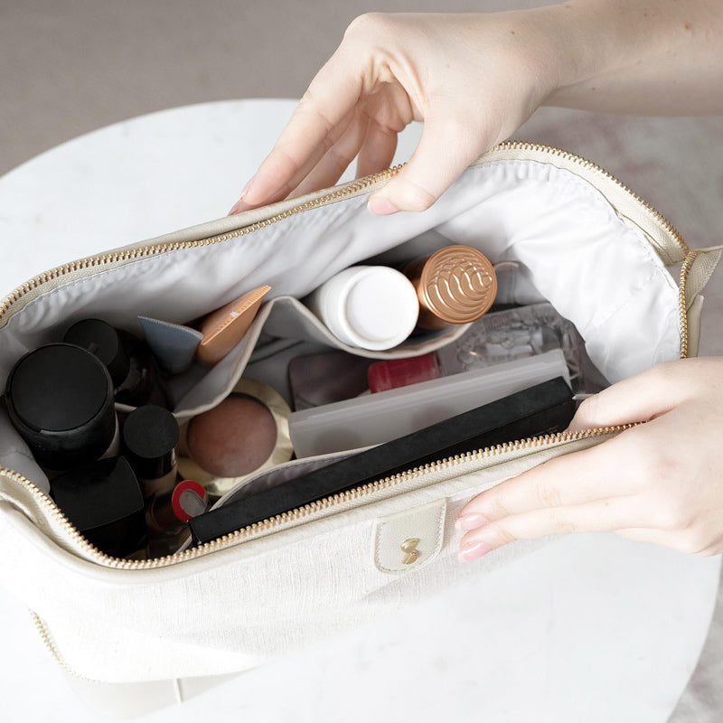 Canvas Washbag Large - Oatmeal & Linen