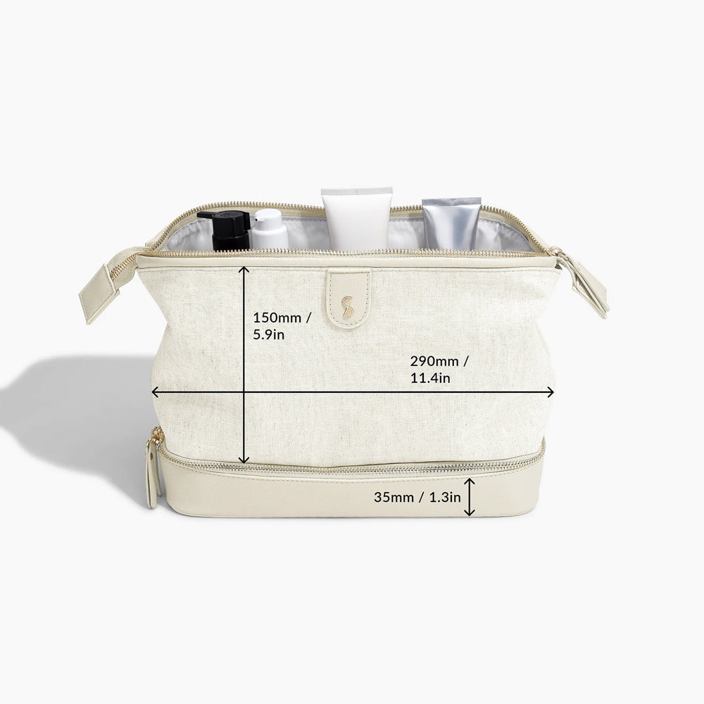 Canvas Washbag Large - Oatmeal & Linen