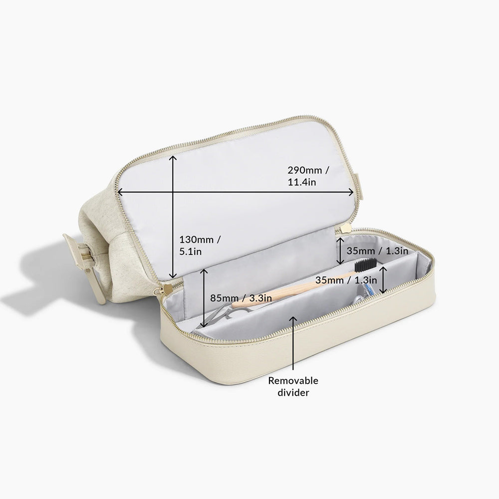 Canvas Washbag Large - Oatmeal & Linen