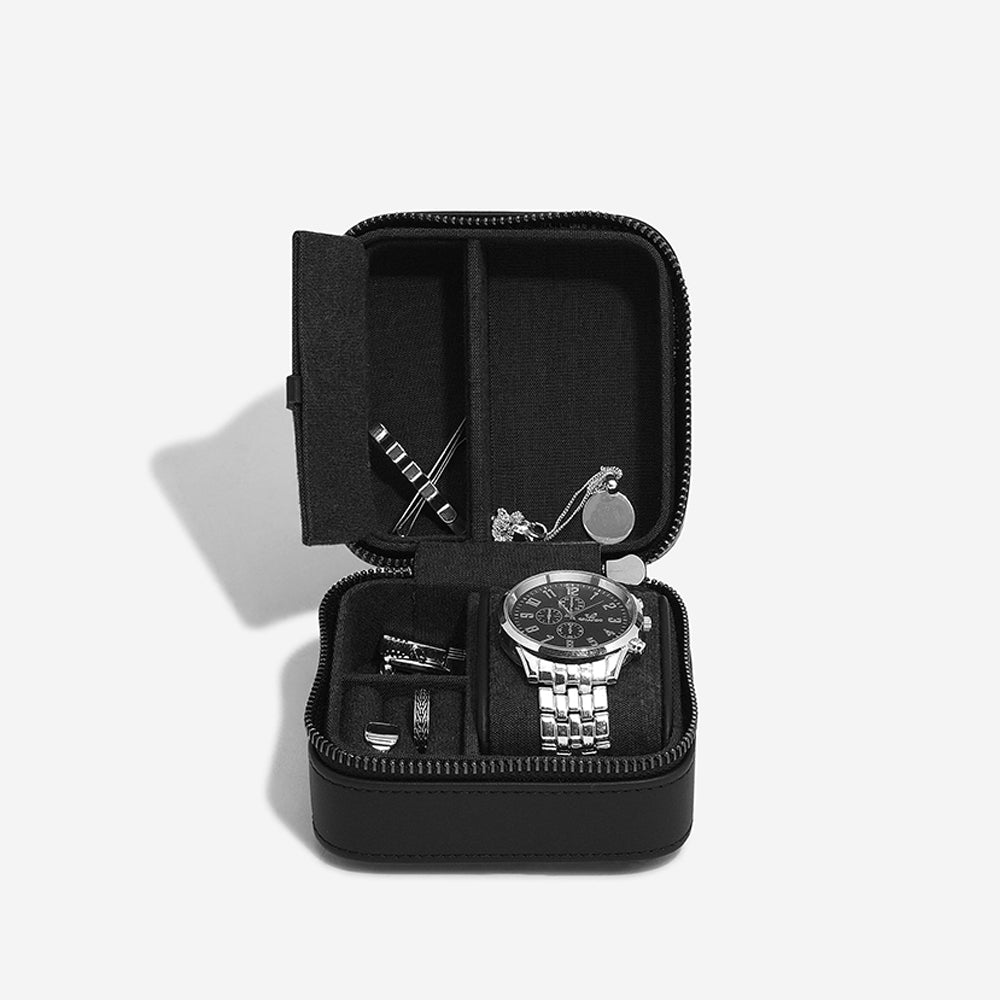 Canvas Watch & Jewellery Box - Black