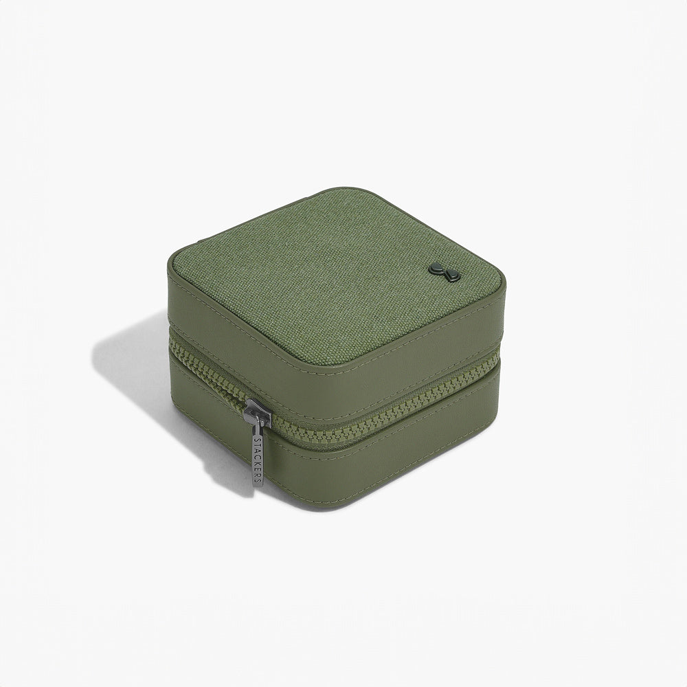 Canvas Watch & Jewellery Box - Green