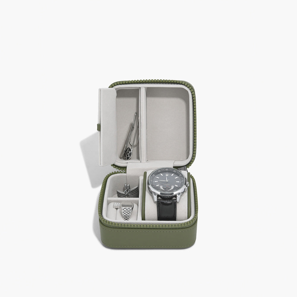 Canvas Watch & Jewellery Box - Green