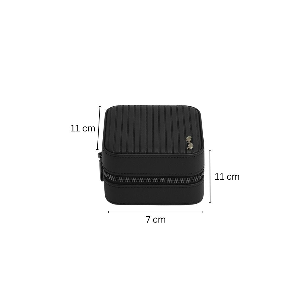 Canvas Watch & Jewellery Box - Black
