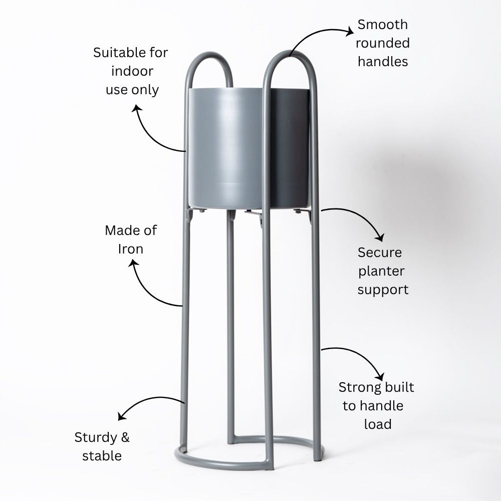 Cara Planter Tall - Gunmetal