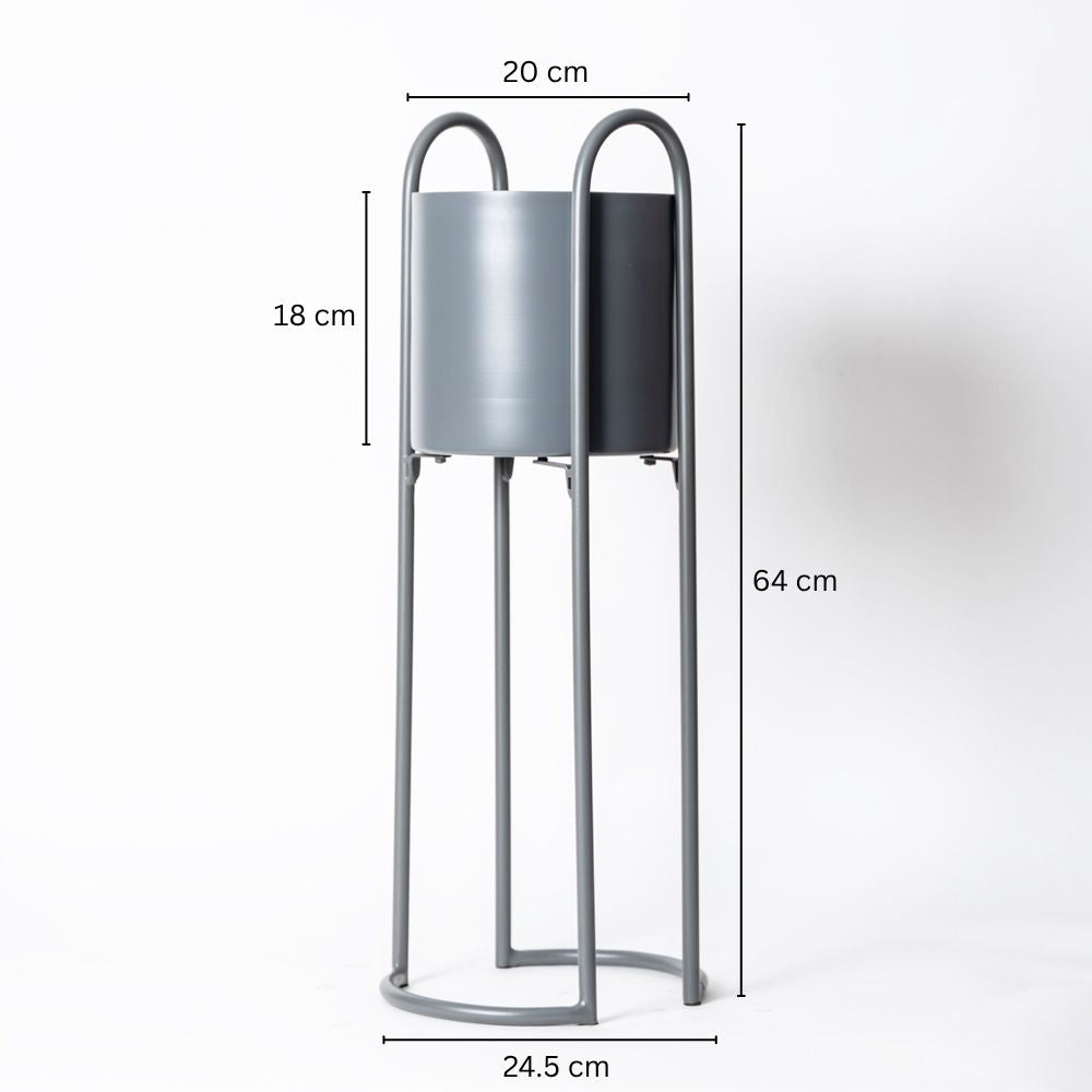 Cara Planter Tall - Gunmetal