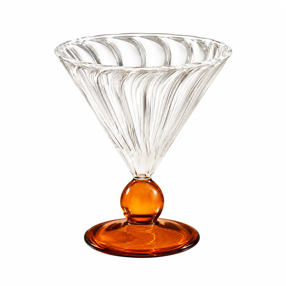 Carina Glass Dessert Cups, Set of 2 - Amber