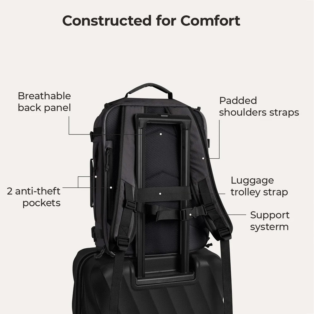 Carry-On Expandable Travel Backpack 38L - Black