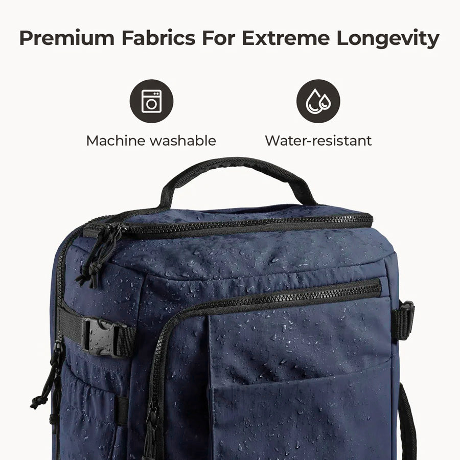 Carry-On Expandable Travel Backpack 38L - Navy Blue