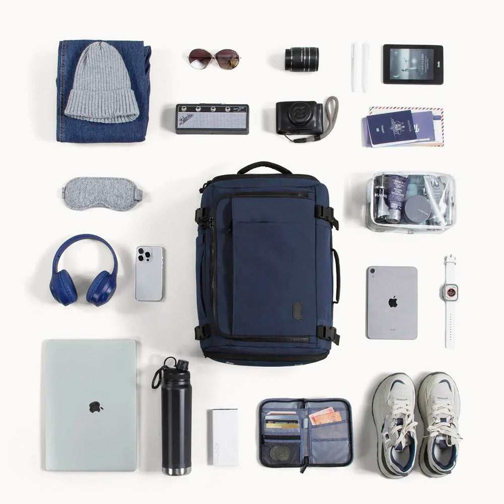 Carry-On Expandable Travel Backpack 38L - Navy Blue