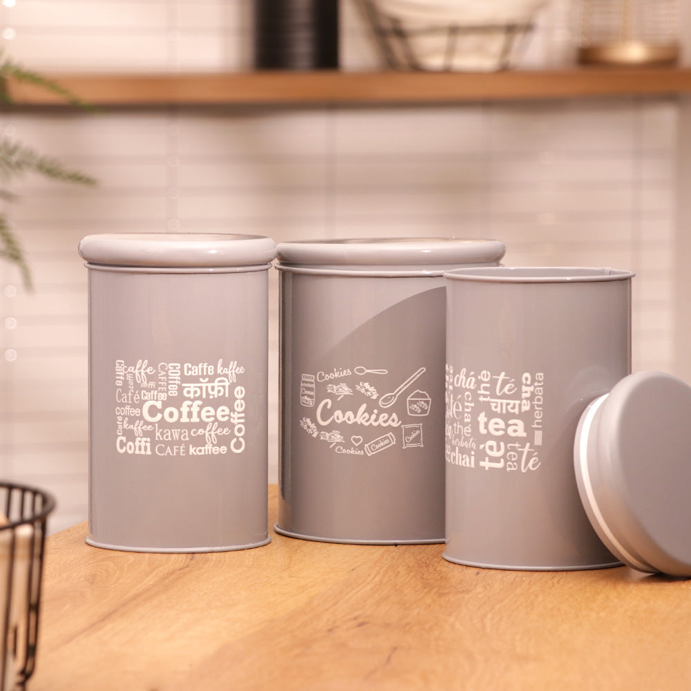 Casa Metal Tea Storage Jar - Grey