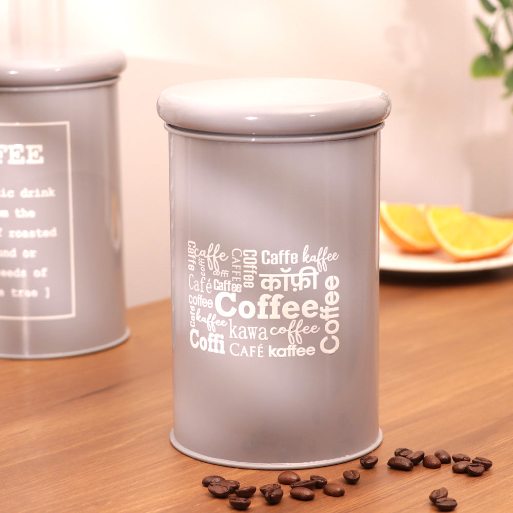 Casa Metal Coffee Storage Jar - Grey