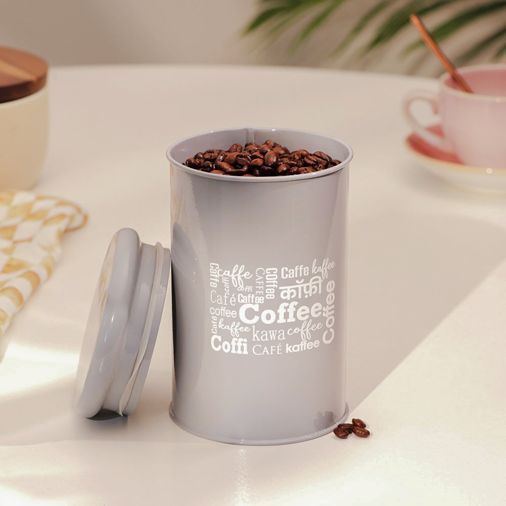 Casa Metal Coffee Storage Jar - Grey
