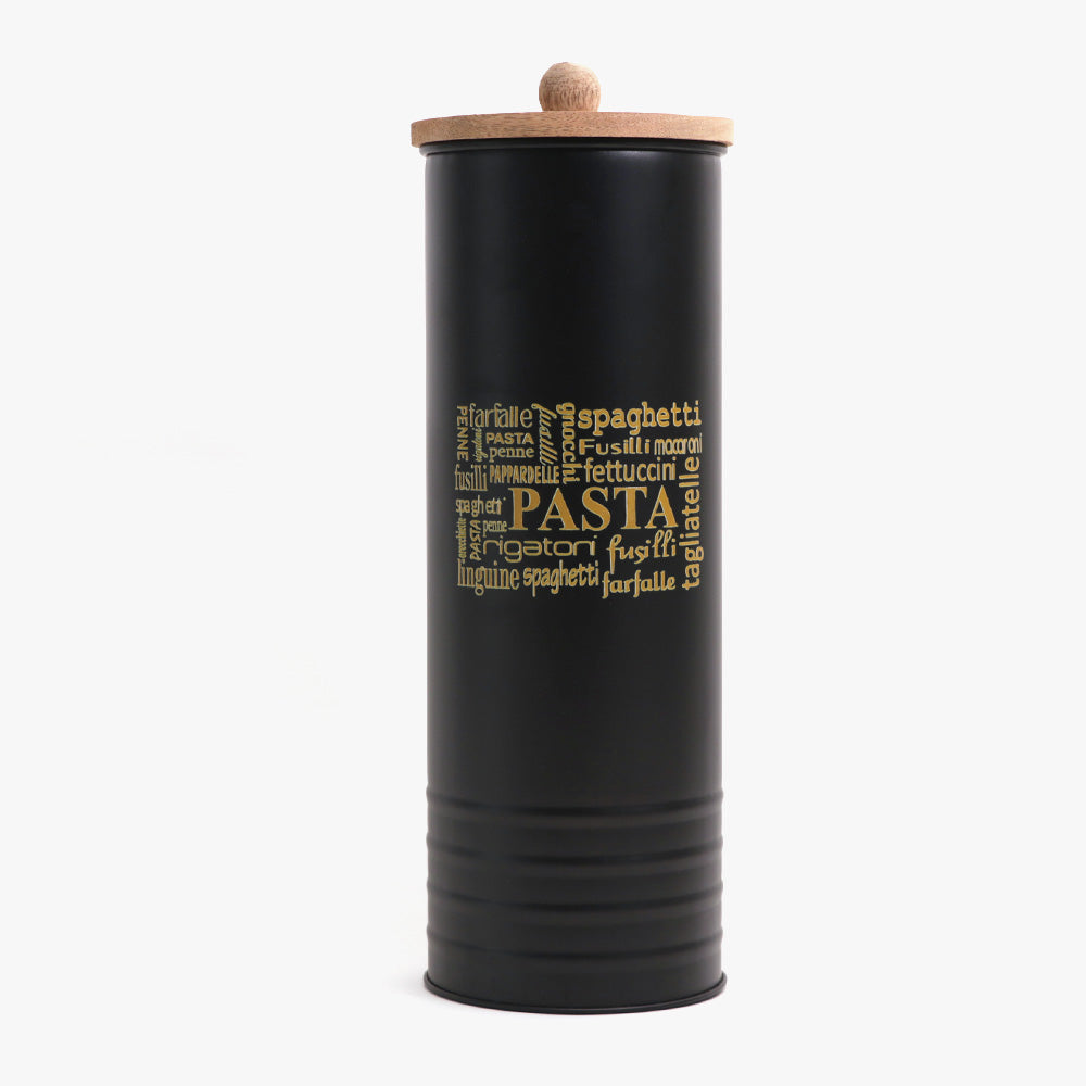 Casa Metal Pasta Storage Jar - Black