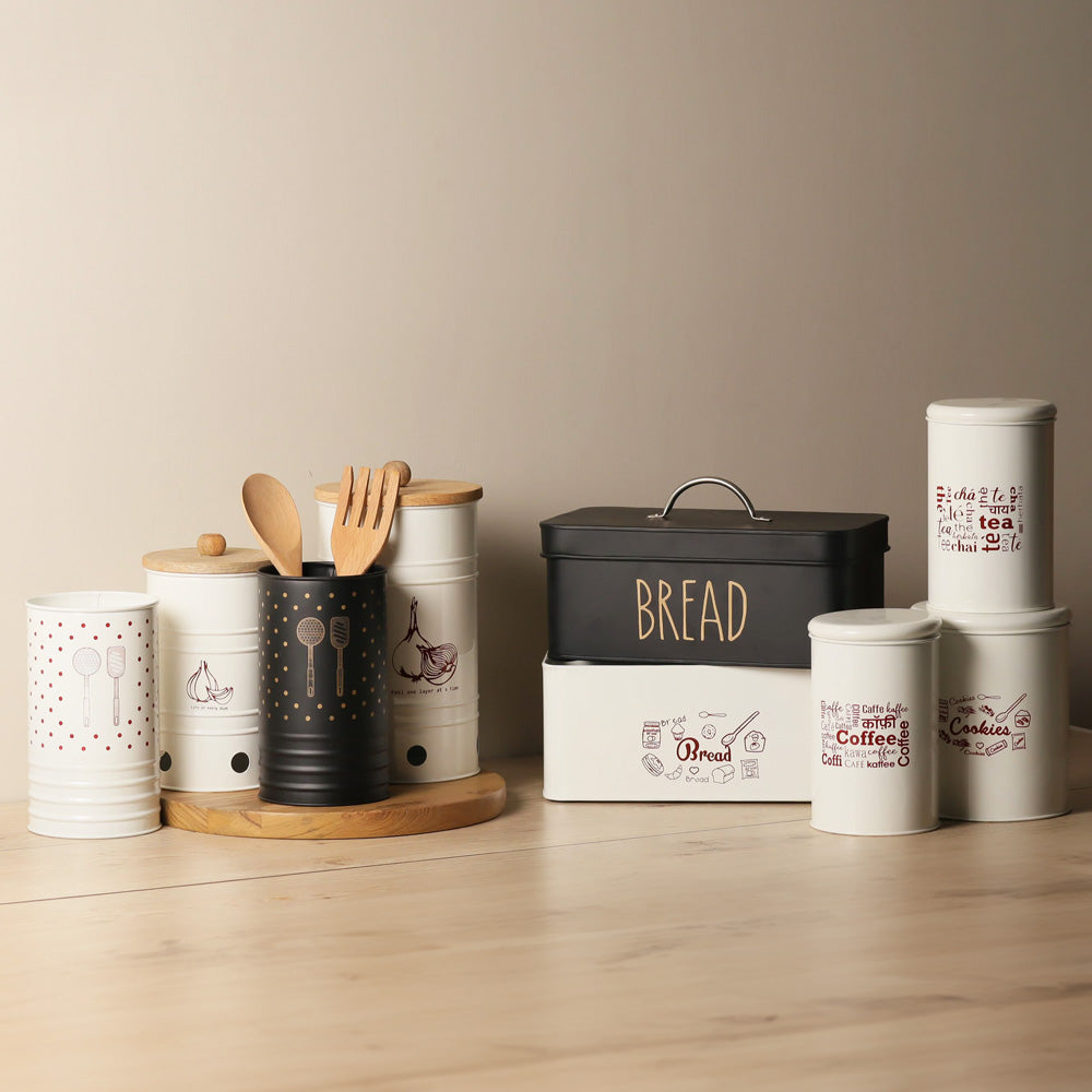 Casa Metal Tea Storage Jar - White