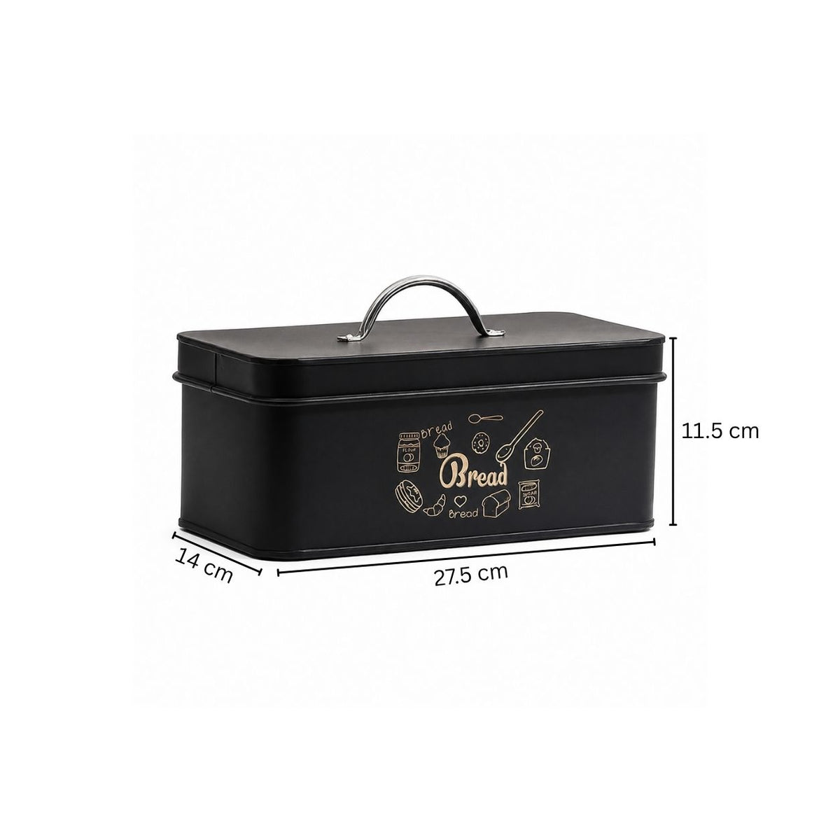 Casa Metal Bread Box - Black