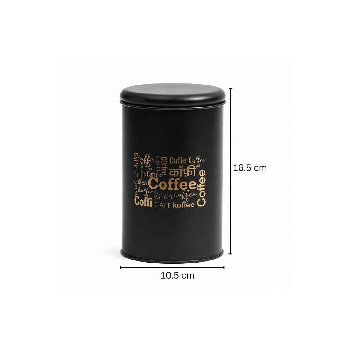 Casa Metal Coffee Storage Jar - Black