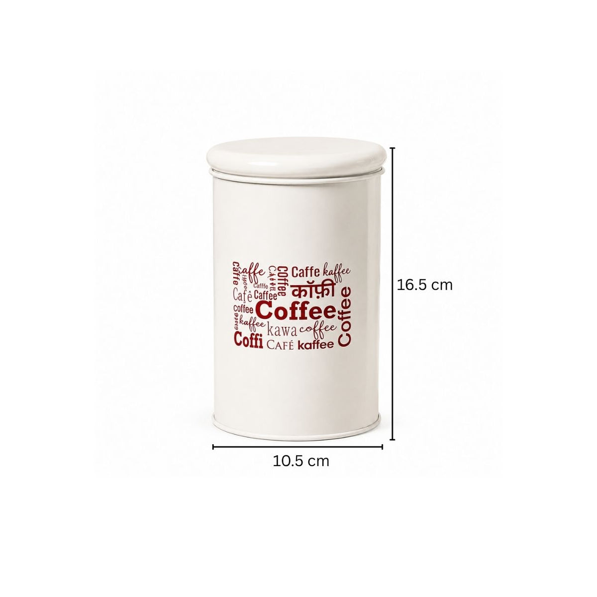 Casa Metal Coffee Storage Jar - White
