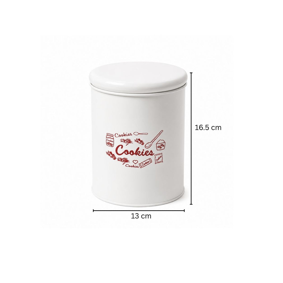 Casa Metal Cookie Jar Medium - White