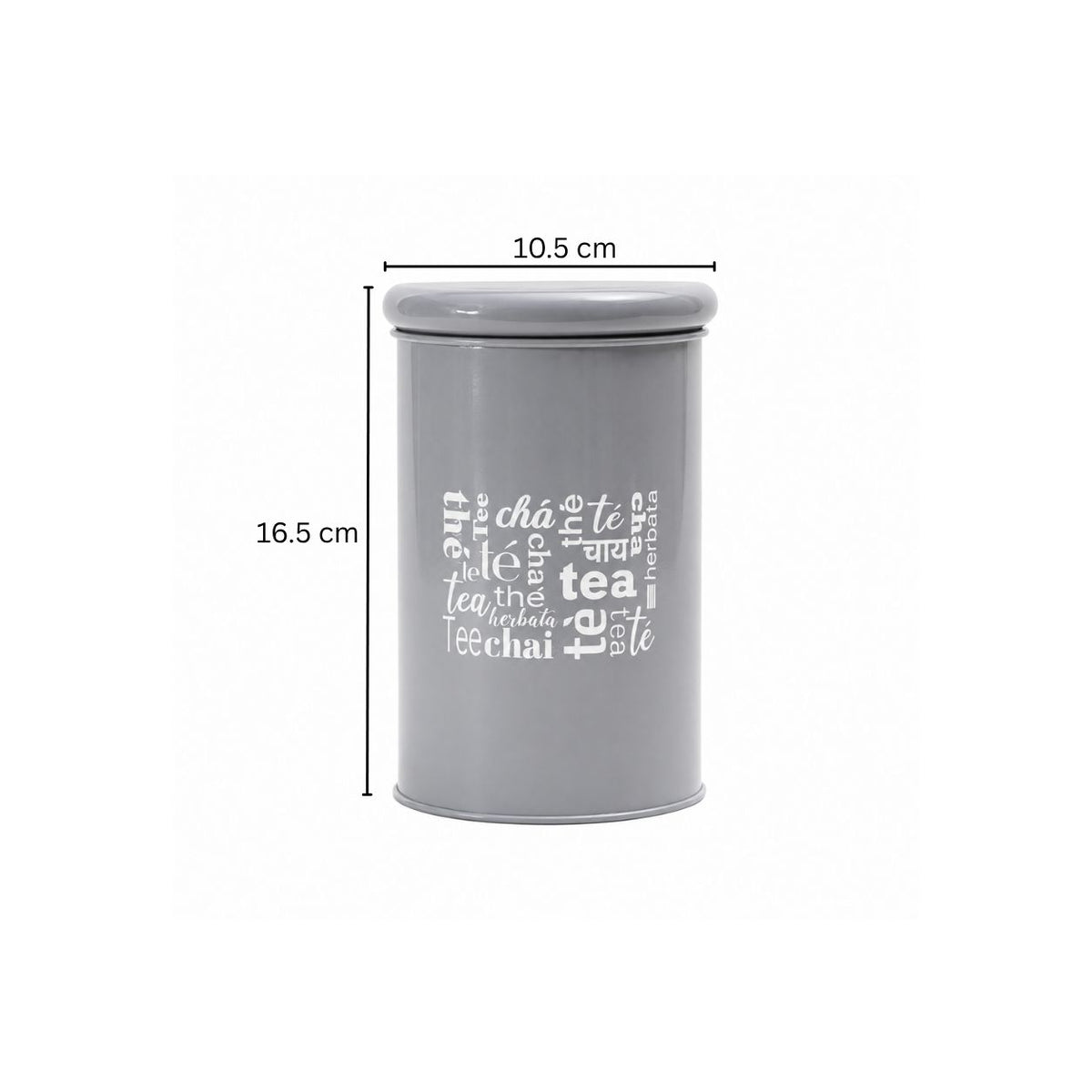 Casa Metal Tea Storage Jar - Grey