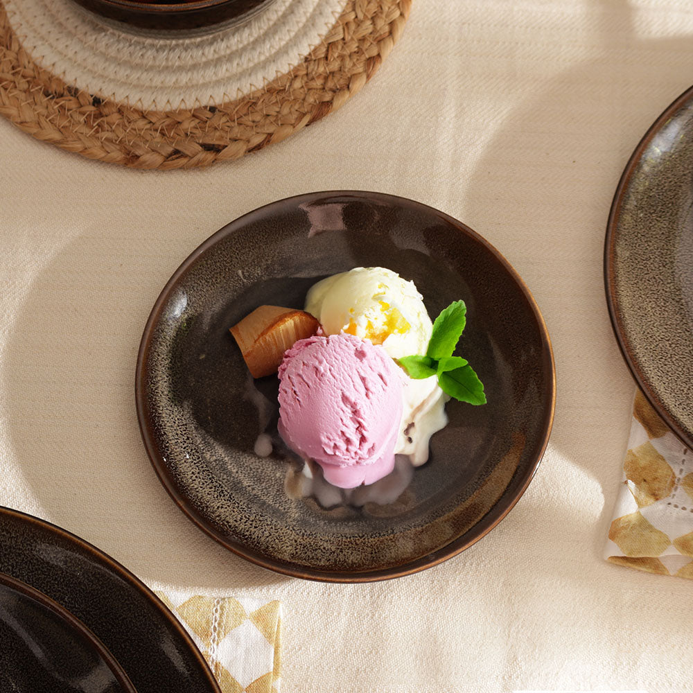 Caspian Dessert Plate - Speckled Clove