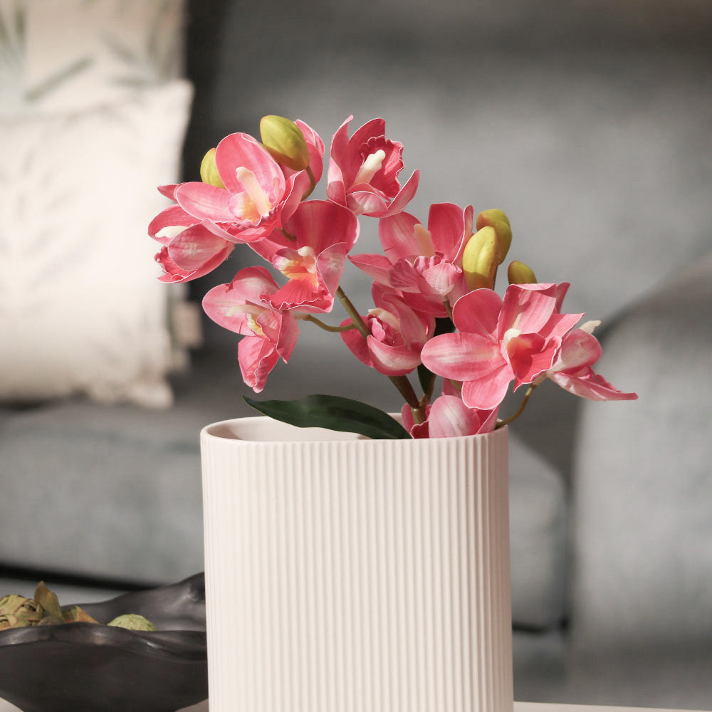 Cattleya Orchid Faux Stem - Dark Pink