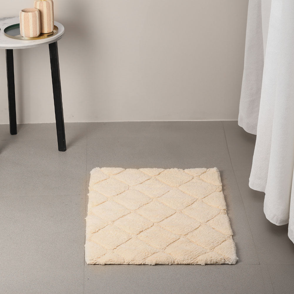 Celine Harlequin Tufted  Bathmat - Beige