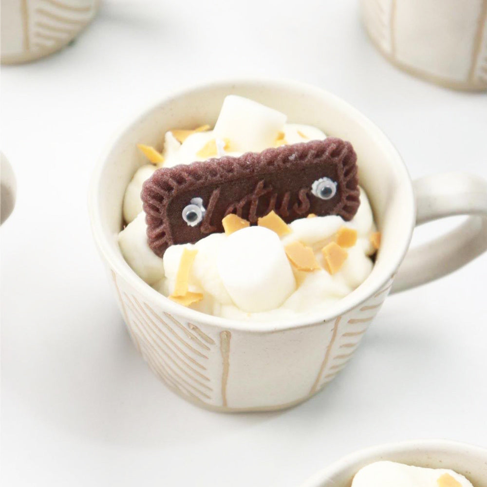 Ceramic Large Cup - Beige Lines