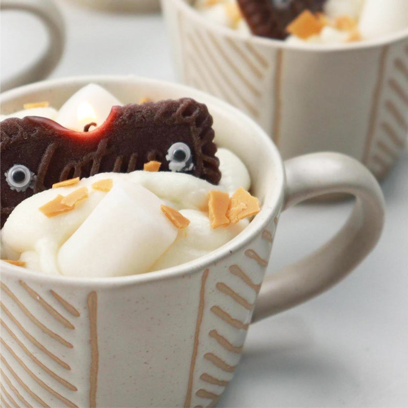 Ceramic Large Cup - Beige Lines