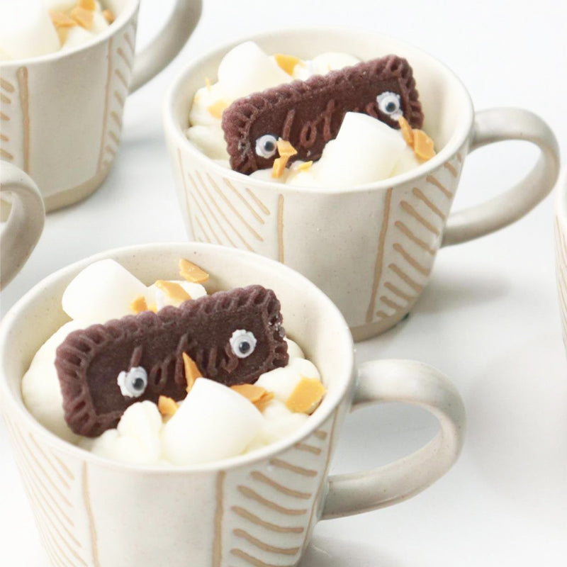 Ceramic Large Cup - Beige Lines