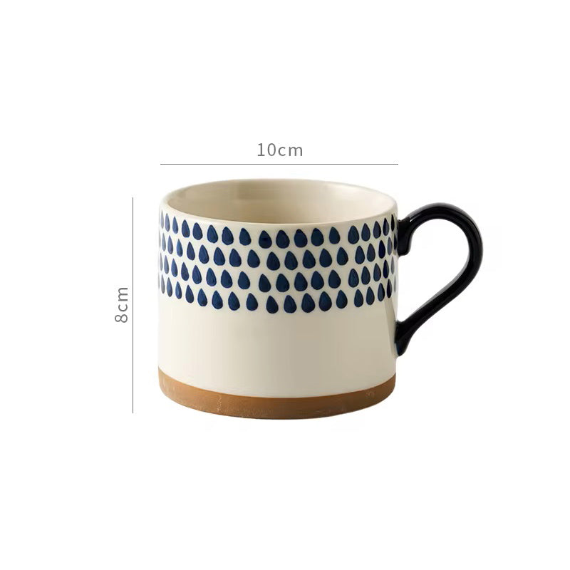 Ceramic Large Mug - Blue Raindrops