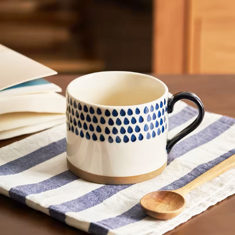 Ceramic Large Mug - Blue Raindrops