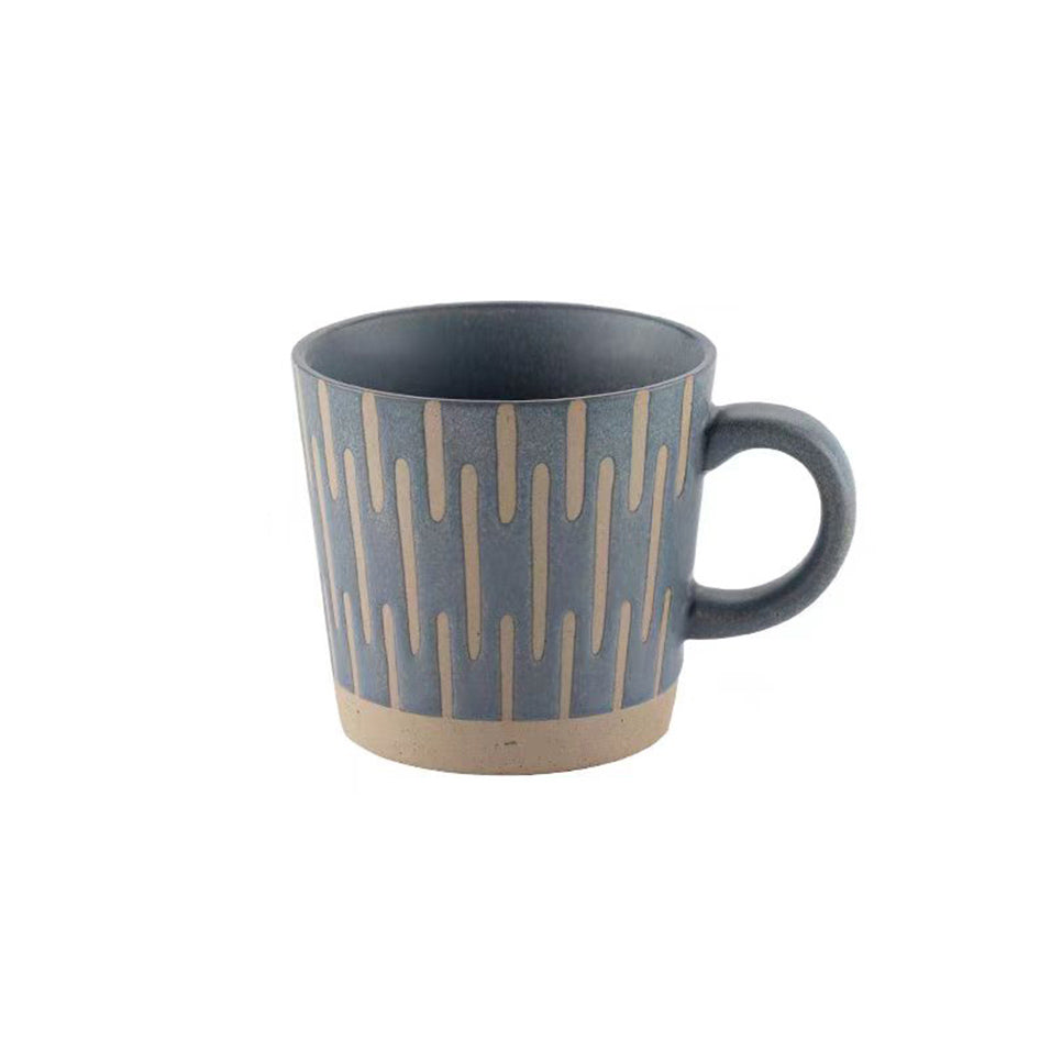 Ceramic Tapered Mug Lines - Rustic Blue