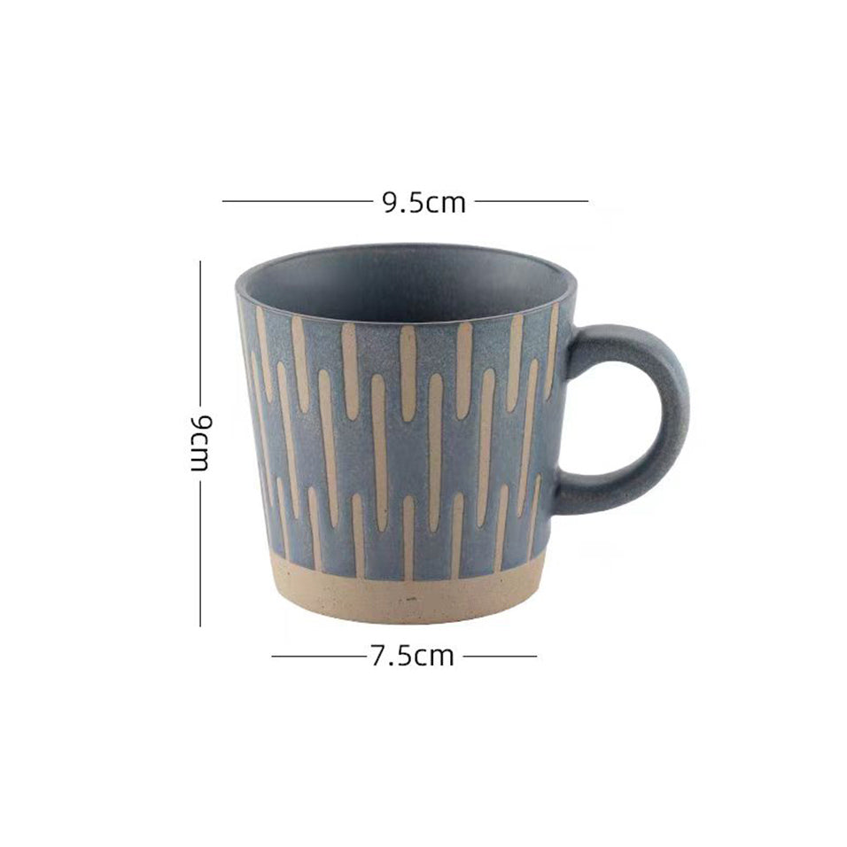 Ceramic Tapered Mug Lines - Rustic Blue