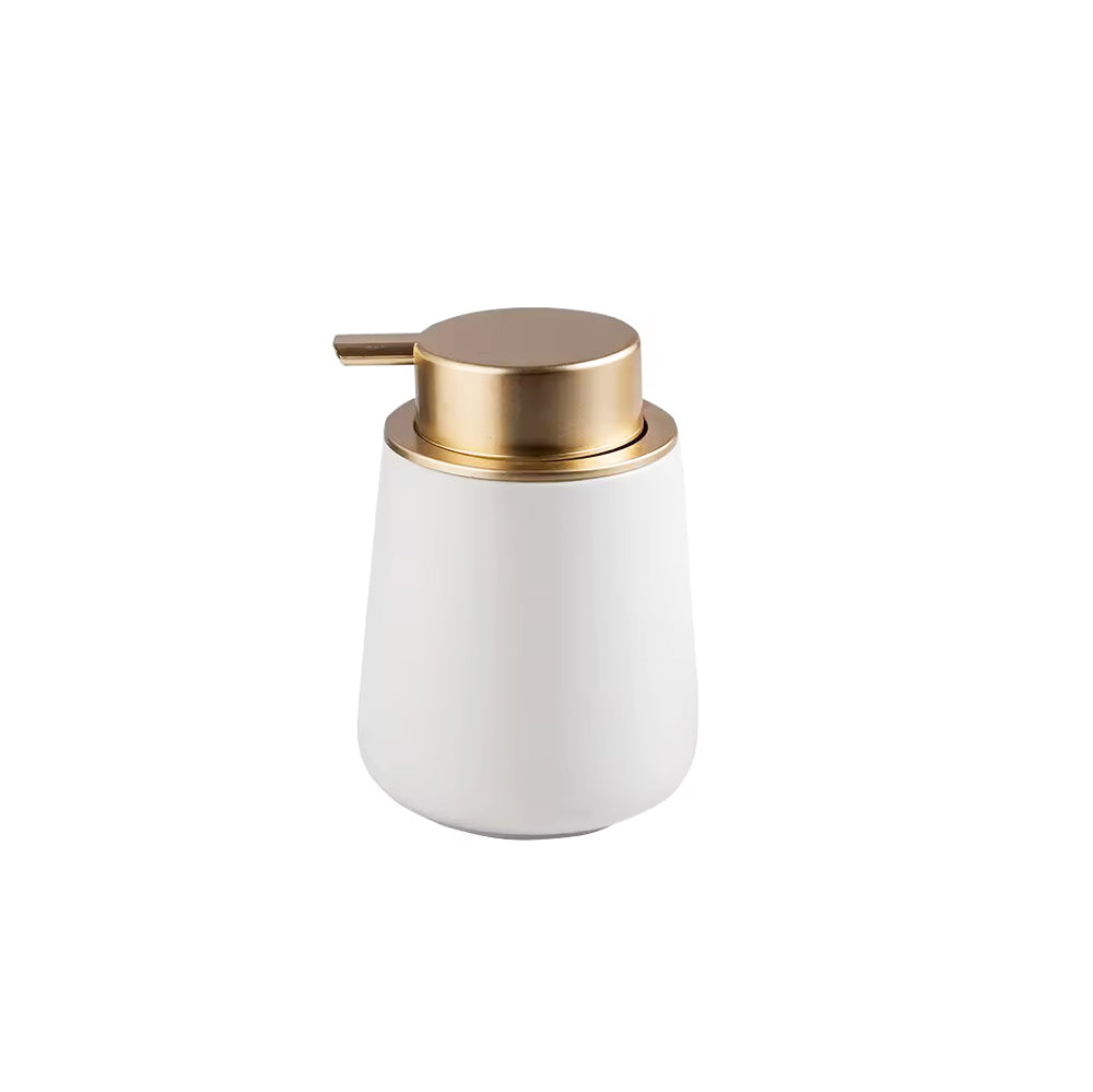 Ceramic Tapered Soap Dispenser - White Gold