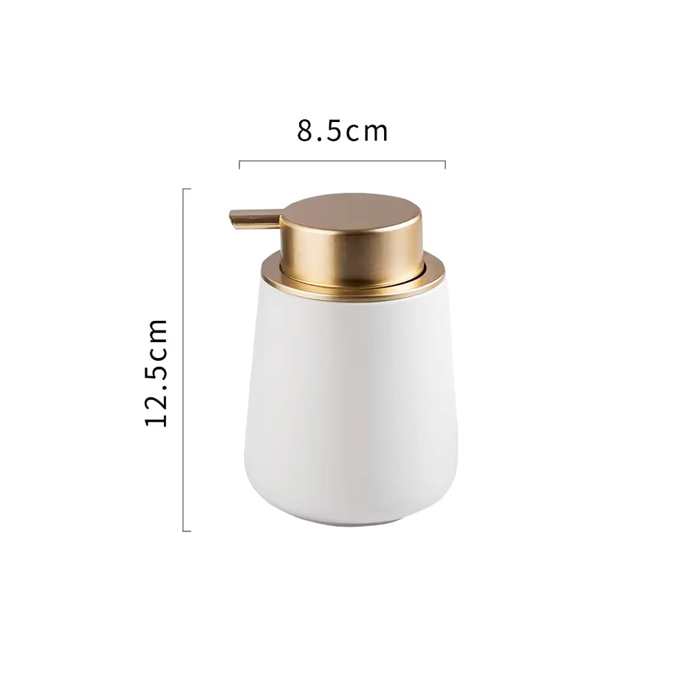 Ceramic Tapered Soap Dispenser - White Gold