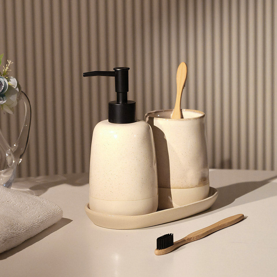 Theo 3-piece Bathroom Set - Sandy Beige