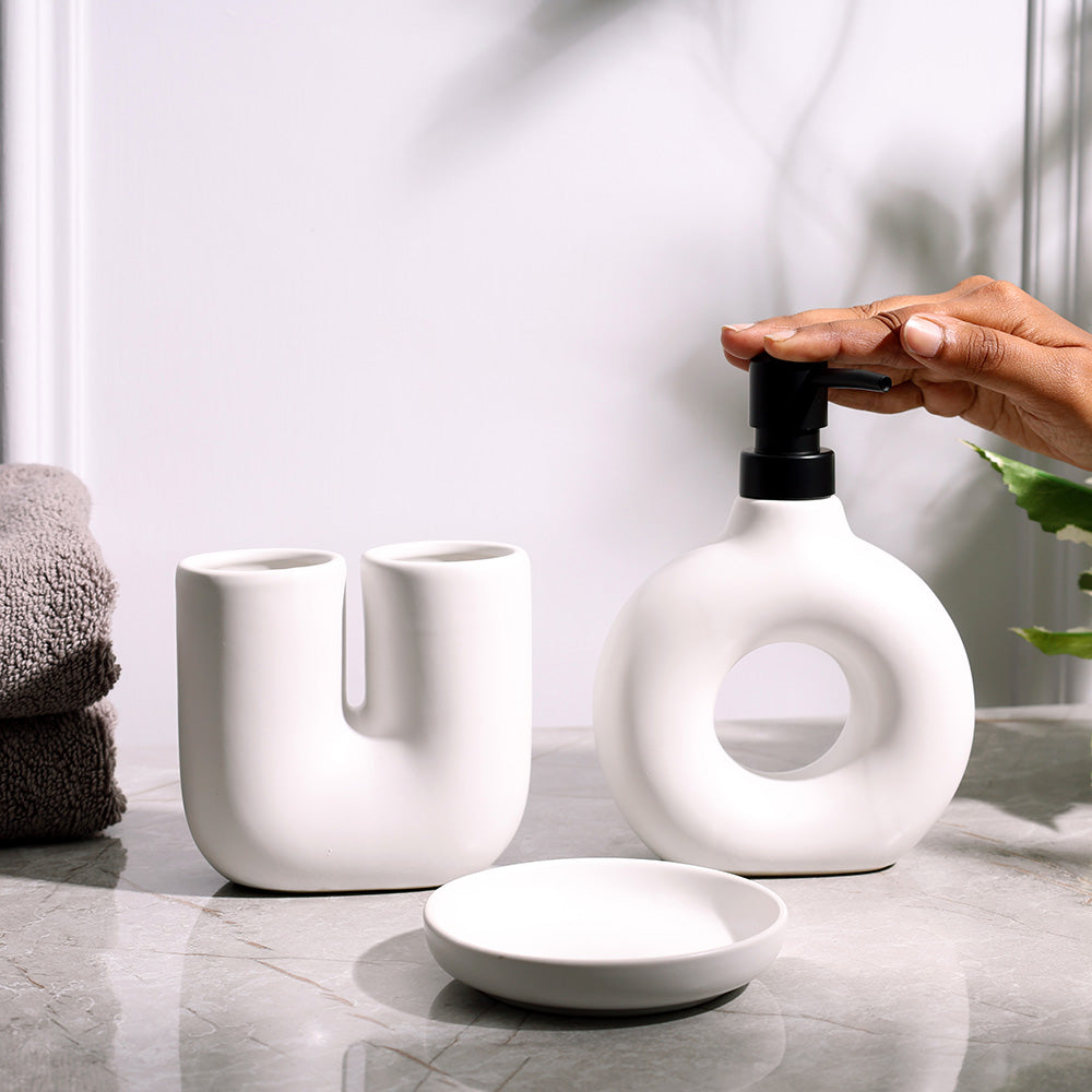 Halo 3-piece Bathroom Set - White