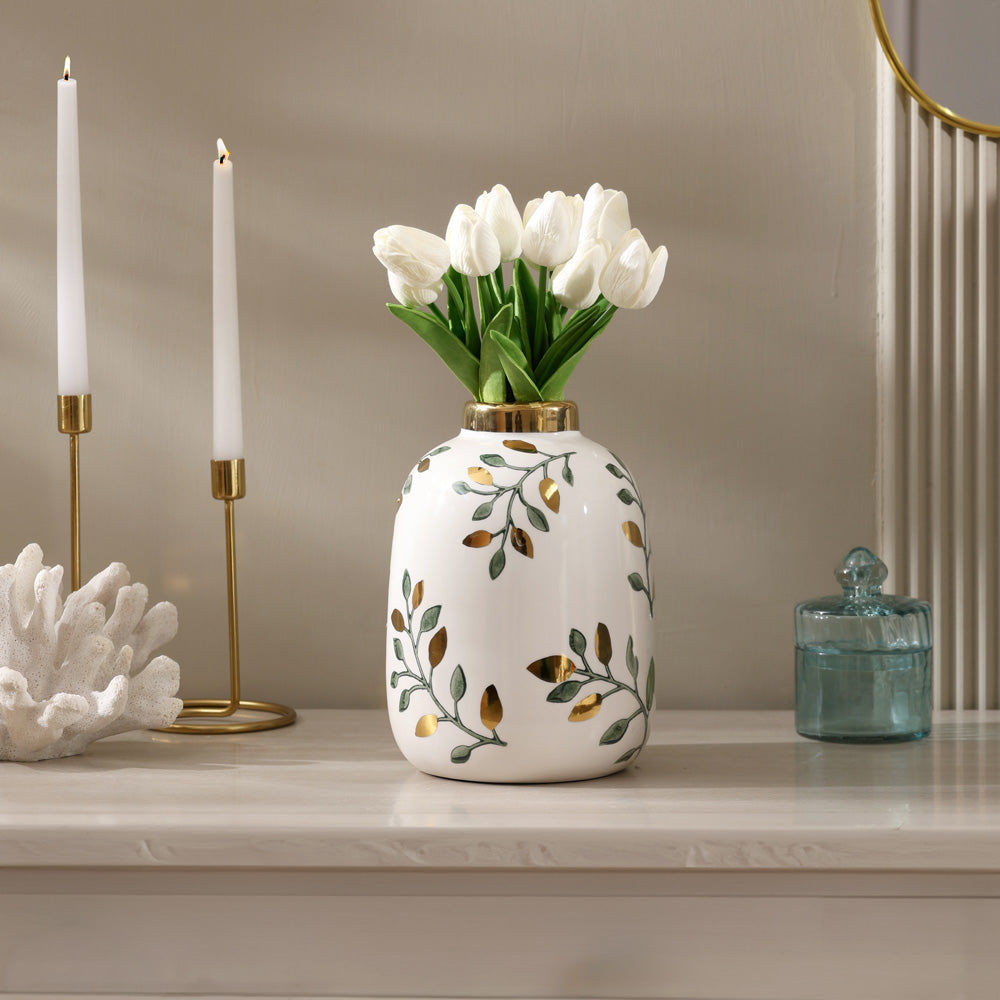 Ceramic Vase - Ash Leaves