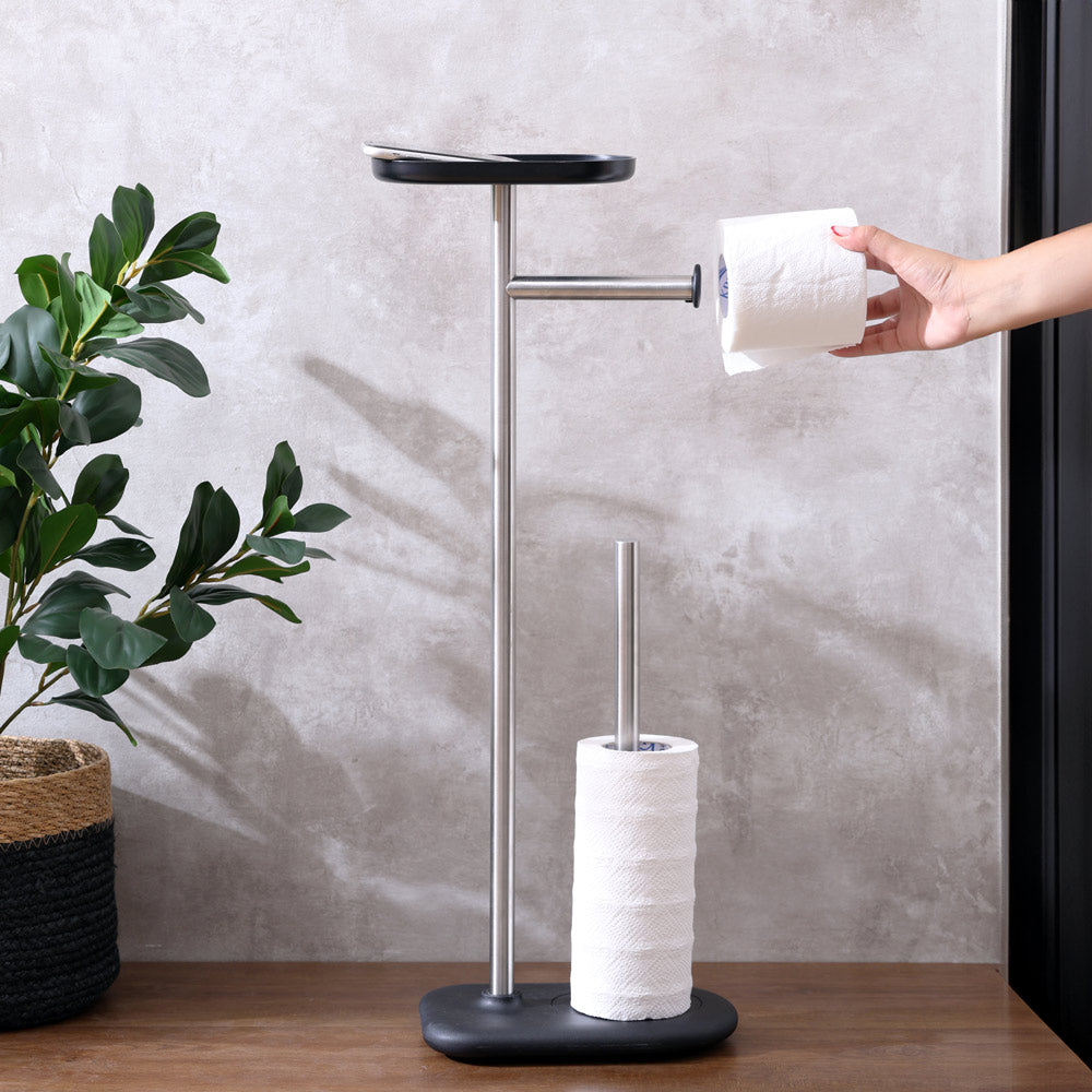 Ceres Toilet Roll Holder with Storage