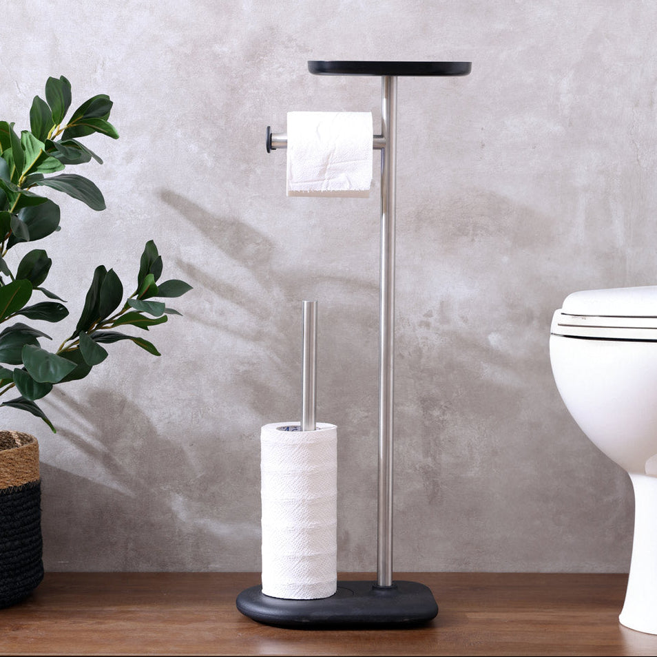 Ceres Toilet Roll Holder with Storage